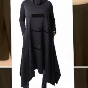 Brand new with tag. Elevated sweatshirt dress with asymmetric hem